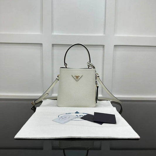 Prada 2026 Panier Saffiano Bucket Bag Calfskin