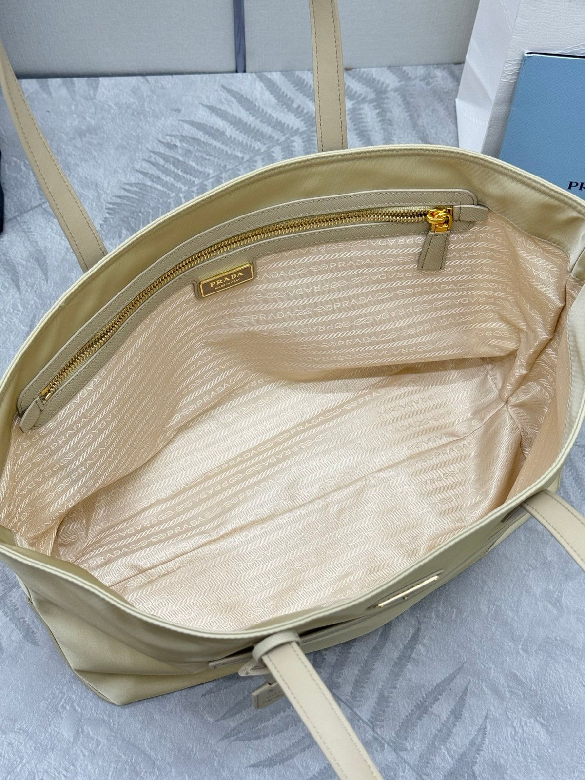 Prada Re-Edition 1978 Tote Bag 35cm Desert Beige Re-Nylon& Saffiano Leather