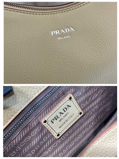 Prada Aimèe Large Shoulder 36cm Bag Light Beige Cowhide