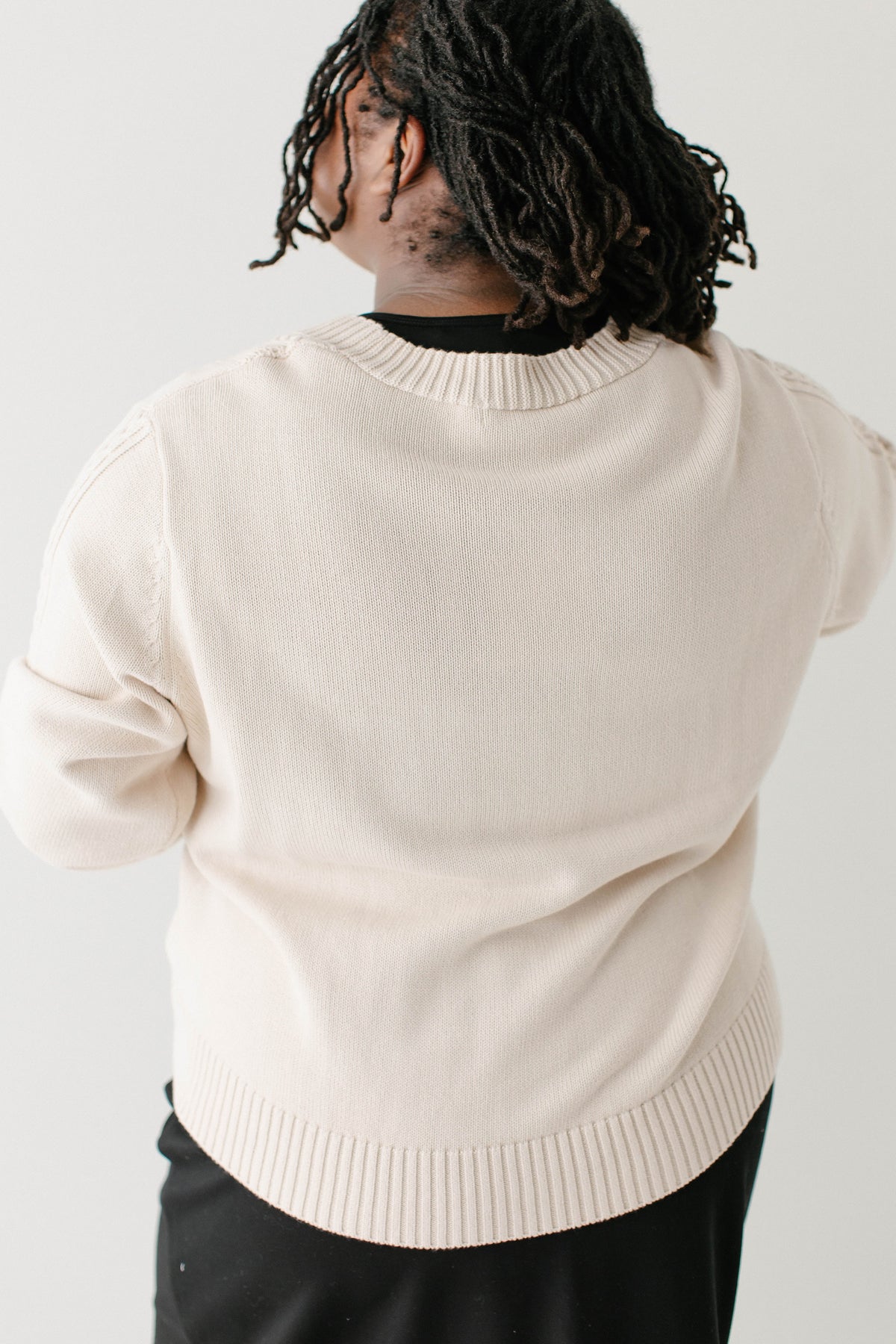 'Blaine' Cable Knit Detail Cotton Cardigan