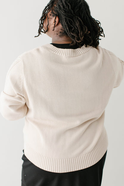 'Blaine' Cable Knit Detail Cotton Cardigan