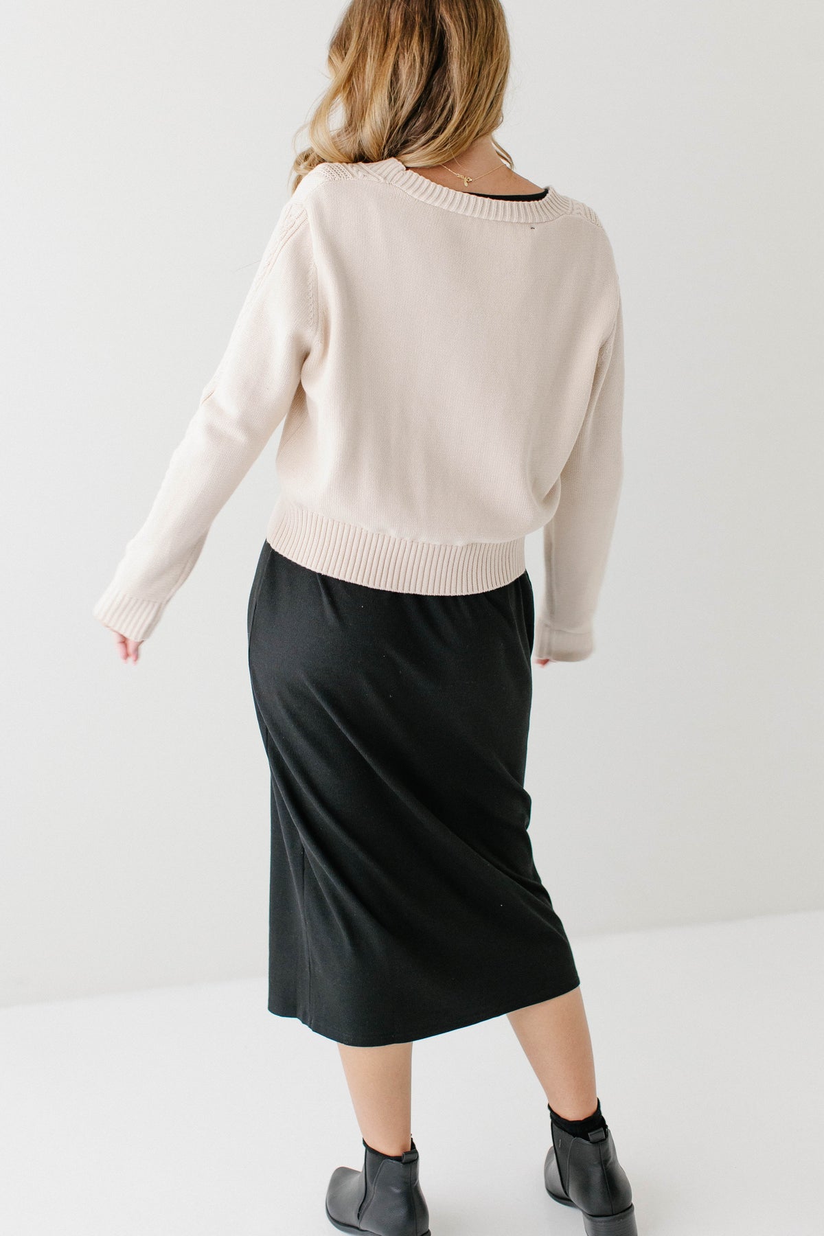 'Blaine' Cable Knit Detail Cotton Cardigan