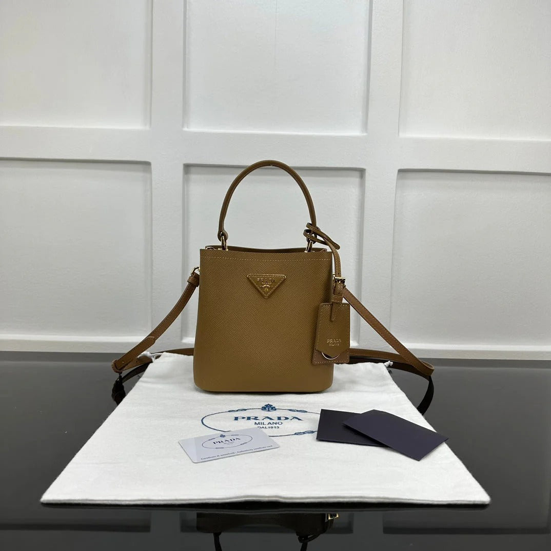 Prada 2026 Panier Saffiano Bucket Bag Calfskin