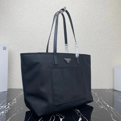 Prada 2026 Tote Bag 35cm Navy Re-Nylon