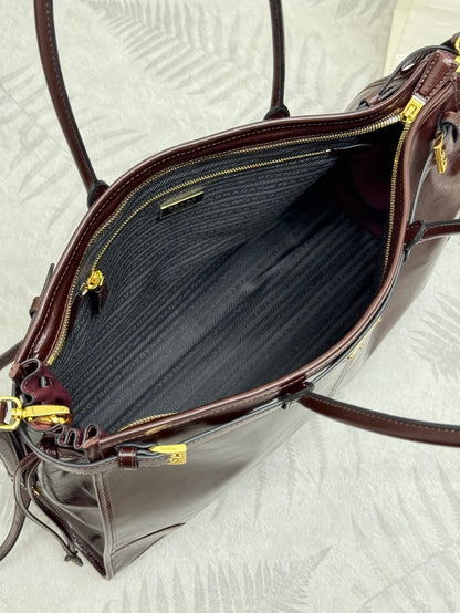 Prada Bonnie Extra-Large 42cm Dark Burdundy Calfskin