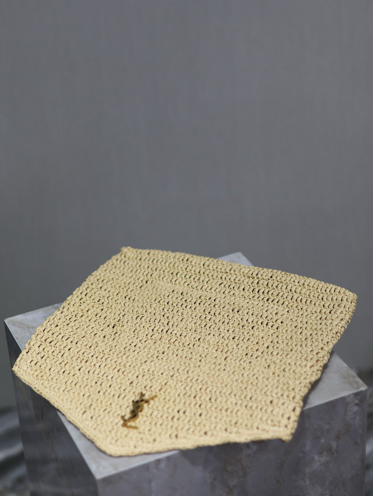 Prada Envelope Clutch 29cm Beige Raffia Leather