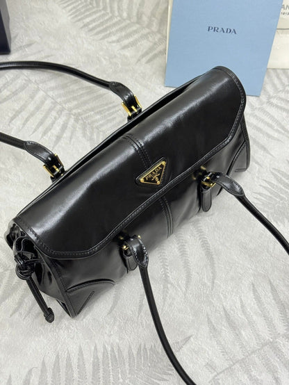 Prada 2026 Bonnie Bag 24cm Gray Leather